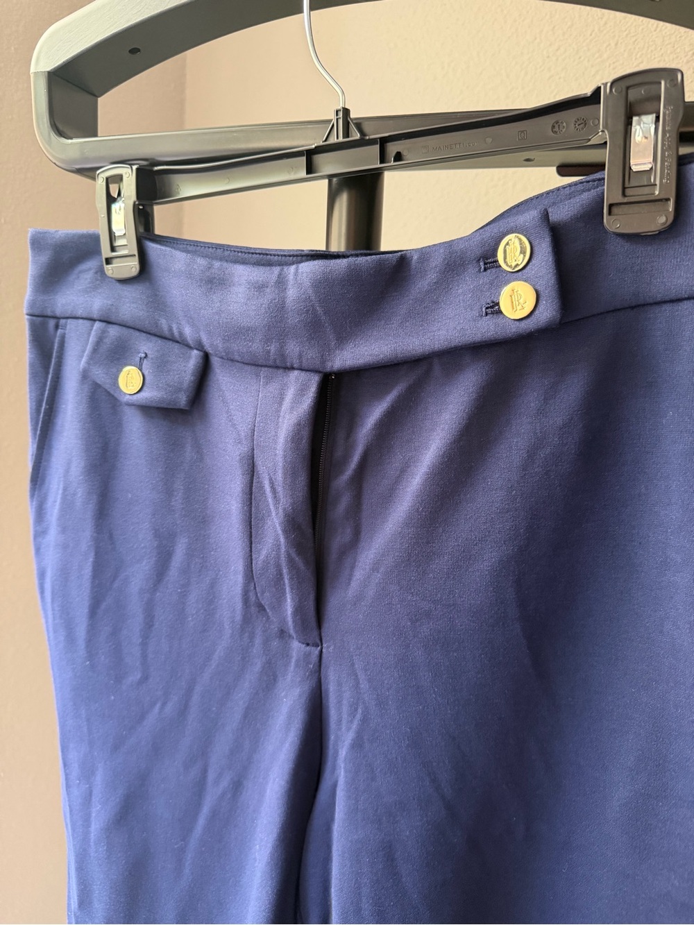 Lauren Ralph Lauren Women’s Navy Ponte High-Rise Straight Ankle Pants Pockets L - Picture 6 of 10